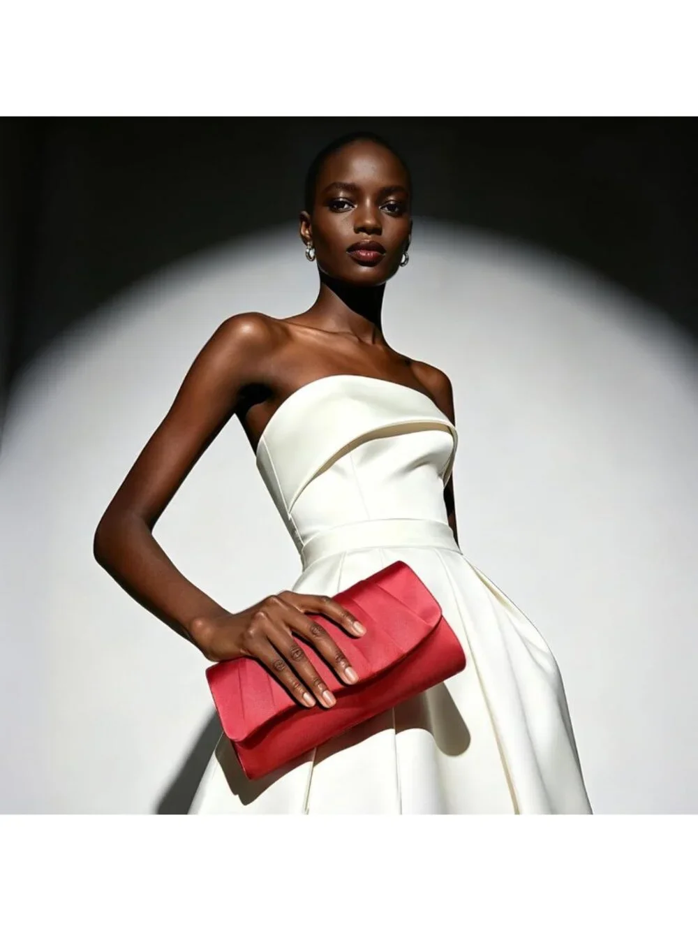 Elegant Pleated Satin Evening Clutch Purse for Women - Perfect for Prom